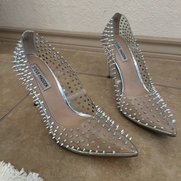 Steve Madden Silver Studded Heels - Picture 6 of 6